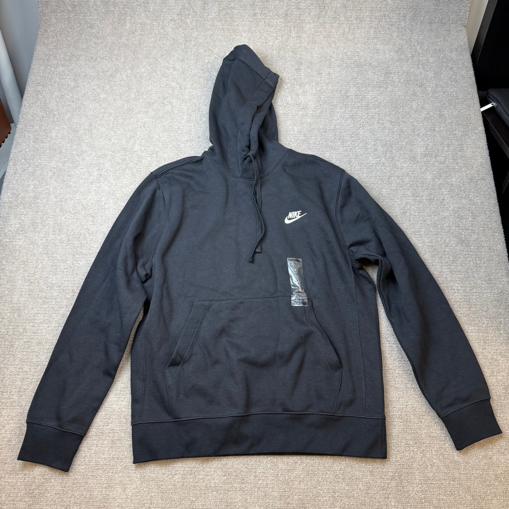 Nike BV2654-010 Men's M Black Sportswear Club Fleece Pullover Hoodie